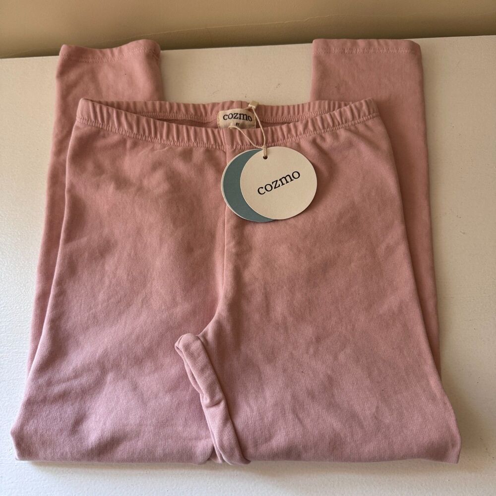 My Little Cozmo Organic Fleece Camel Pink Leggings Size 8Y NWT